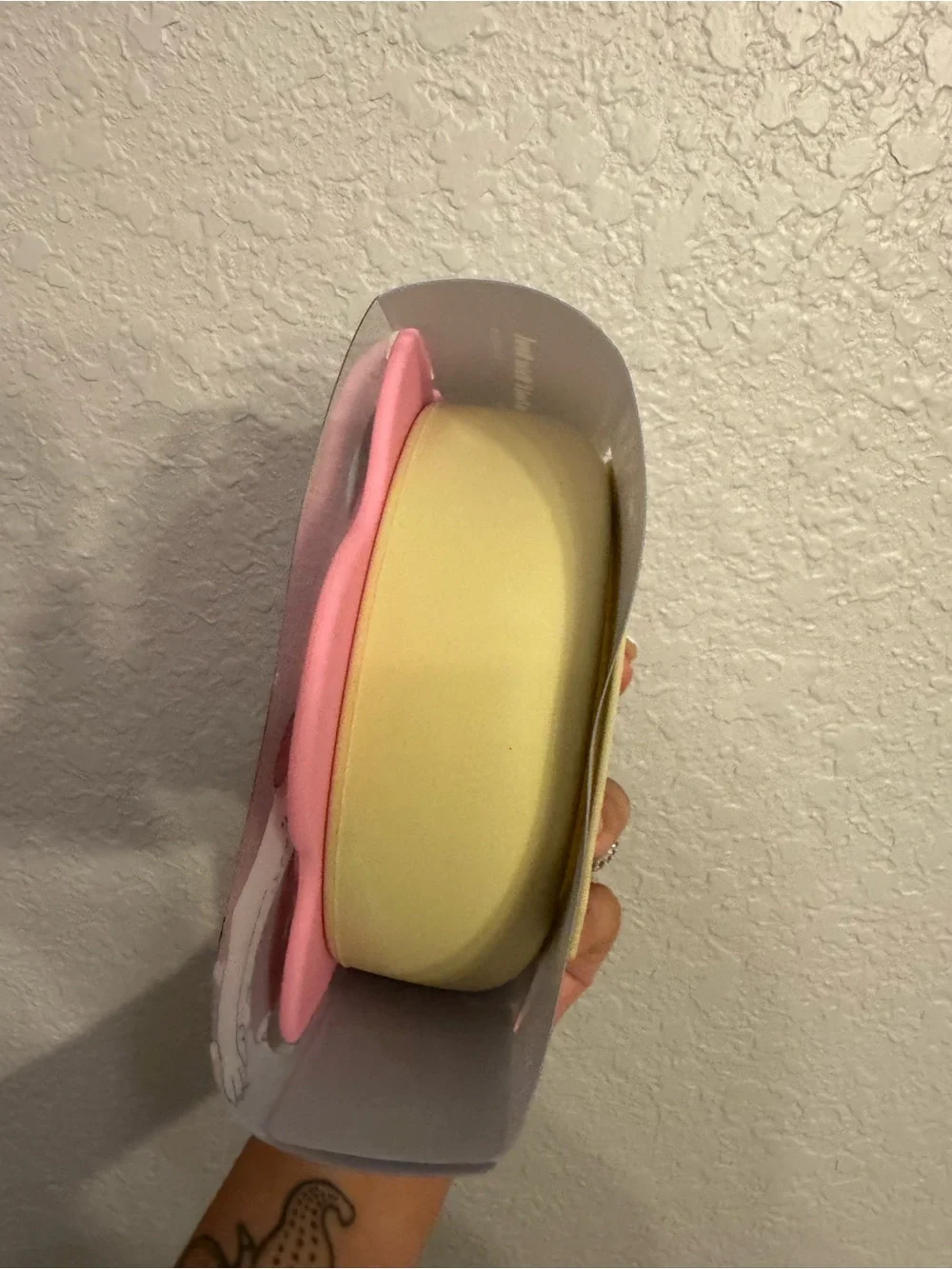 Silicone Pet Food & Water Bowl - Pink and cream